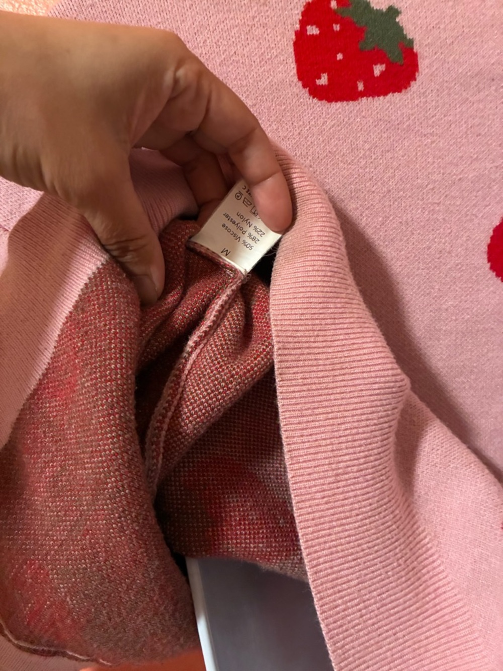 Pink Strawberry Knit Cardigan - Picture 6 of 6